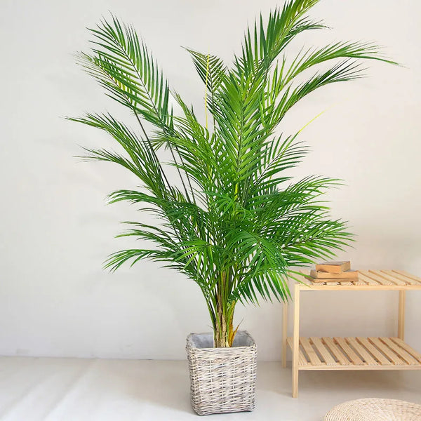 120cm Large Artificial Palm Fake Plants Branch Real Touch Palm Leaves Tropical Plants Branches for Home Office Indoor Decoration