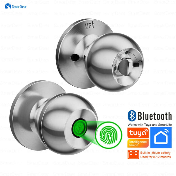 SmarDeer Fingerprint Lock for Tuya Smart Lock with Bluetooth Door Lock Keyless Entry with Fingerprint and Tuya App